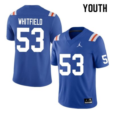 Youth Florida Gators #53 Chase Whitfield NCAA Nike Blue Throwback Authentic Stitched College Football Jersey TPG3562HQ